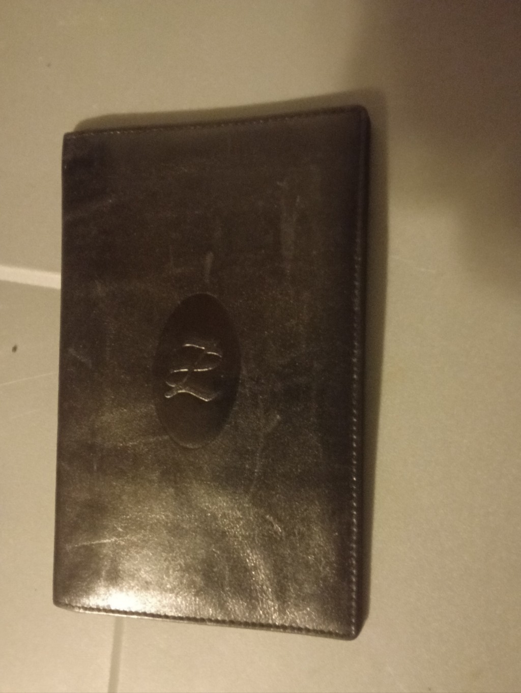 Genuine Black Leather Mens Passport Holder Wallet